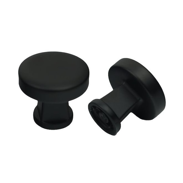 Crown 1-1/4" Diameter Colorado Cabinet Knob Matte Black Finish CHK92925BK - main